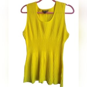 Adrienne Vittadini Vibrant Yellow Ribbed Tank Top
